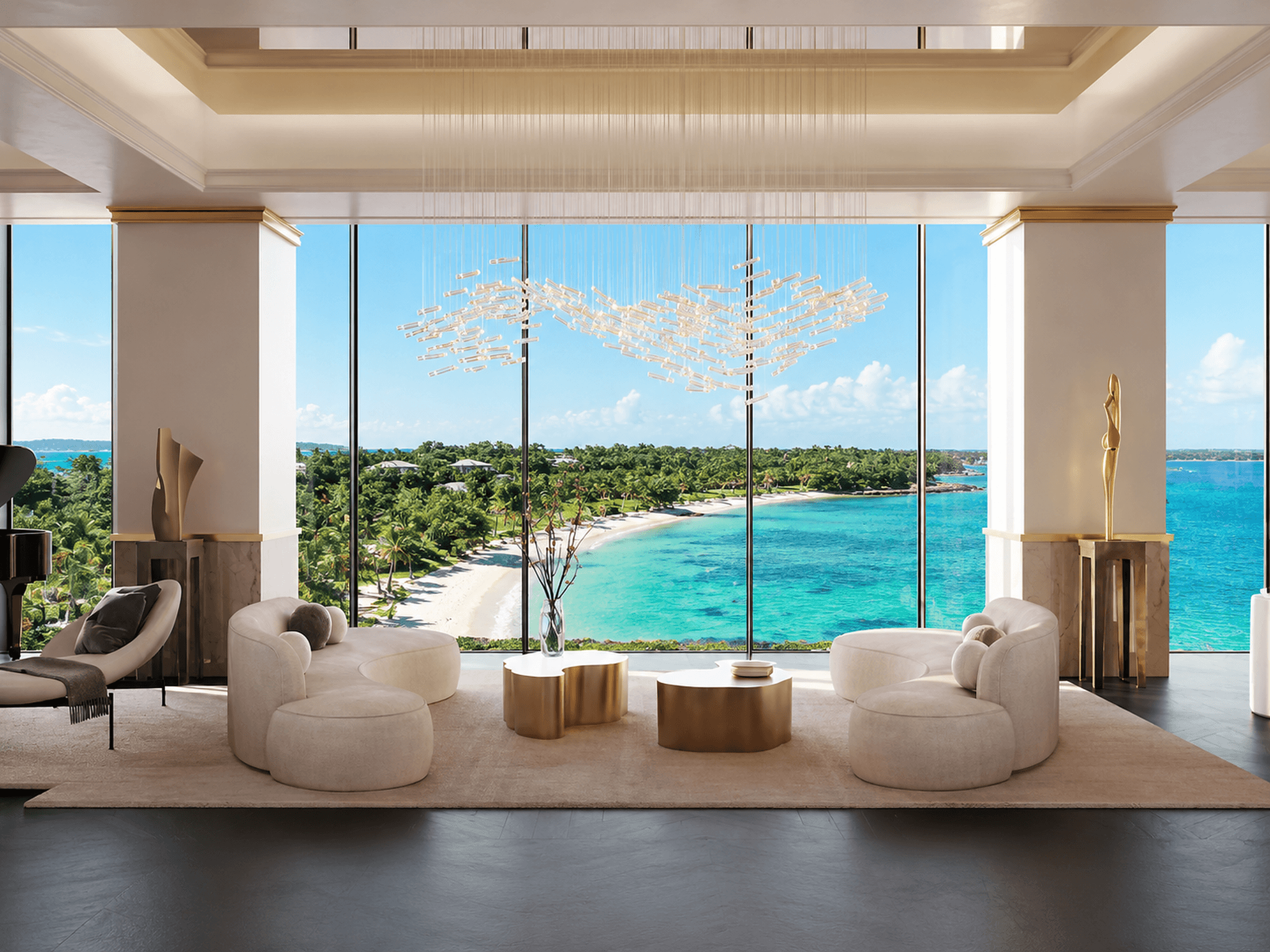 Panoramic view of the Riviera Maya — Playa del Carmen and the Caribbean Sea